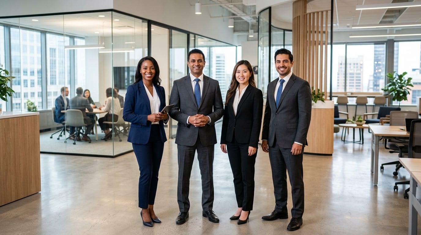 Equipe profissional de consultoria tributária